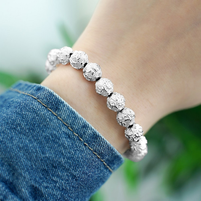 염주 팔찌 육자진언 단주 합장주 손목 부적 옴마니반메훔 불교 명상 선물, 밝은색