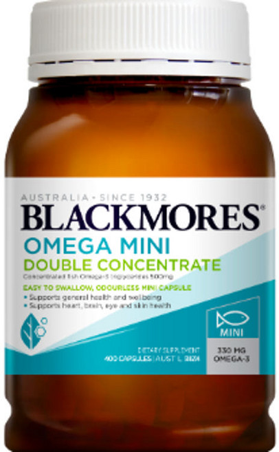 블랙모어스 두배함량 냄새 없는 미니 오메가 피쉬오일 400정, 1