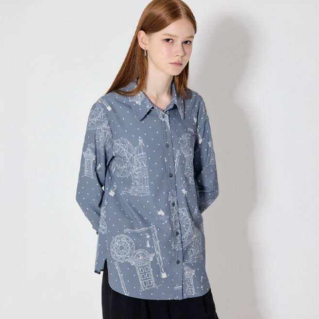 더레노마 더레노마(renoma) 크레이프 시티 프린트 셔츠 (택가격: 155000원)