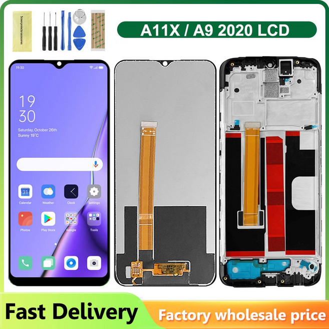 GEEKI 휴대폰 스마트폰 자가 수리 교체 부품 6.5 OPPO A9 2020 CPH1937 CPH1939 CPH1941 LCD 디스플레이 터치 스크린 디지타이저 Oppo 핸드폰, [03] A9 2020 No Frame, 1개
