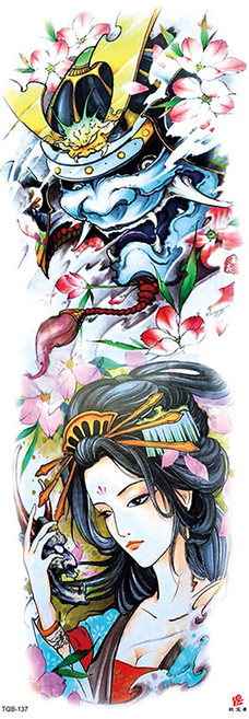 코어브릿지 남성 긴팔 이레즈미 블랙 타투 스티커 셀프 헤나 인스턴트 문신, TQB-137, 1개