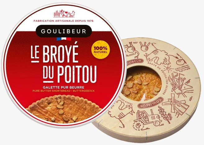 프랑스 굴리베르 Goulibeur broye poitou 아몬드 플레이크를 곁들인 쇼트브레드 쿠키 380g, 2개