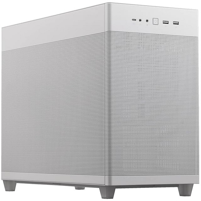 ASUS Prime AP201 33리터 MicroATX 화이트 케이스 도구가 필요 없는 사이드 패널 및 Quasi-Filter 메시 360mm 쿨러 최대 338mm 길이의 그, White, 1개
