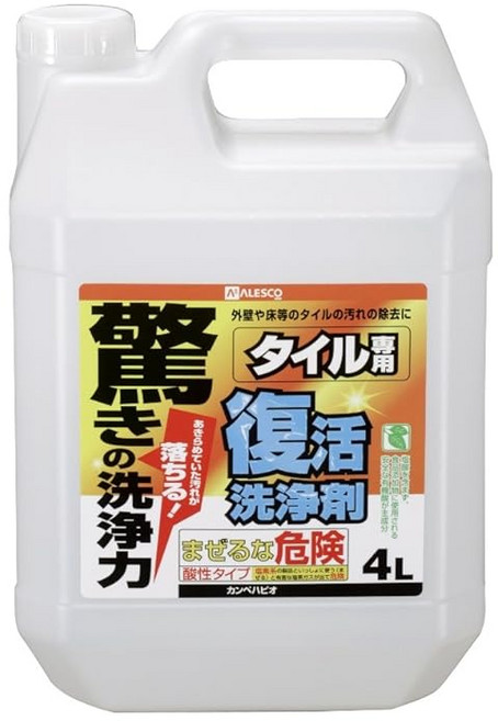 캄페하피오 청소용 부활 세정제 타일용 4L 얼룩 떨어뜨림 일본제, 1개, 1g