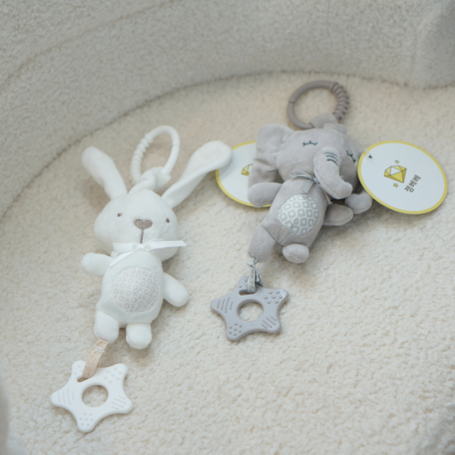 젬베베 아기 모빌 인형 트립트랩 뉴본 모빌, 버니 (토끼), 1개