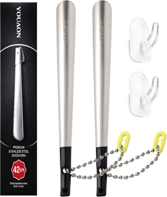 유아온 타이탄 강철 스테인레스 구두주걱 42cm, 2개, 실버