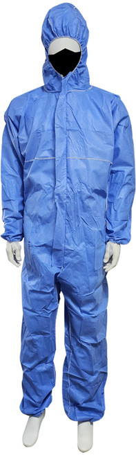 일회용 작업복 원피스 방진복 방역복 분진복 보호복, 10개, 블루