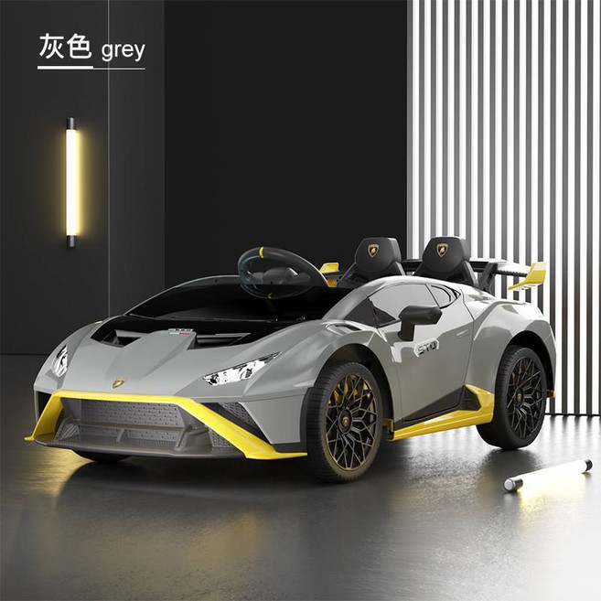 藍寶堅尼 兒童電動車 雙人座 電動汽車 童車 可甩尾 飄移車 【YF21701】, 灰色, 1個