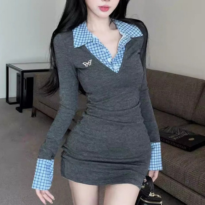 여성 미니원피스 긴팔 원피스 봄 가을원피스 슬림핏 VFB1289 29