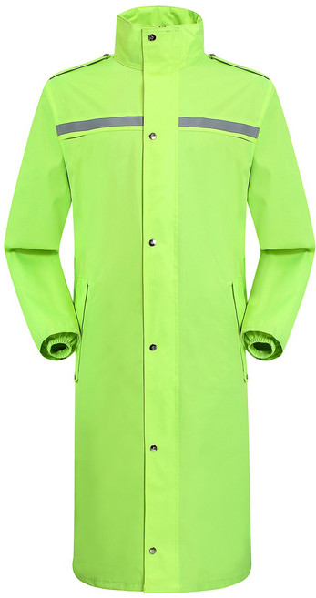 우비 비옷 판초우의 롱코트 배달 방풍 방수 남여공용, 라임그린, 1개