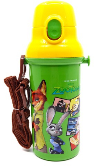어깨끈 소풍 원터치 물통 주토피아26 480ml, 상세참고, 1개