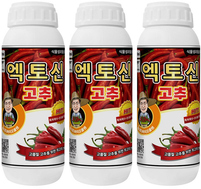 엑토신고추 500ml 수정율 향상 개화촉진 초기비대 효과 엽면시비 4종복합비료, 3개