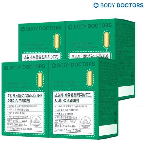 바디닥터스 초임계 식물성 알티지 오메가3 프리미엄, 30정, 4개