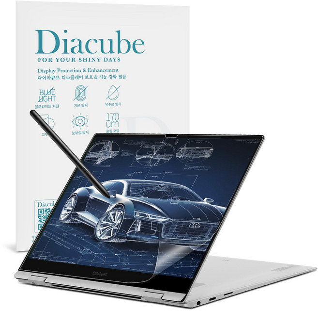 다이아큐브 노트북 저반사 사각사각 종이질감 프리미엄 블루라이트차단 필름, 1개