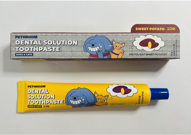 페스룸 반려동물 천연 효소 3종 함유 덴탈 솔루션 치약 고구마향 60g x 1개