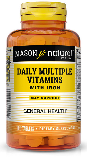 Mason Naturals 每日含鐵綜合維他命, 100顆, 1罐