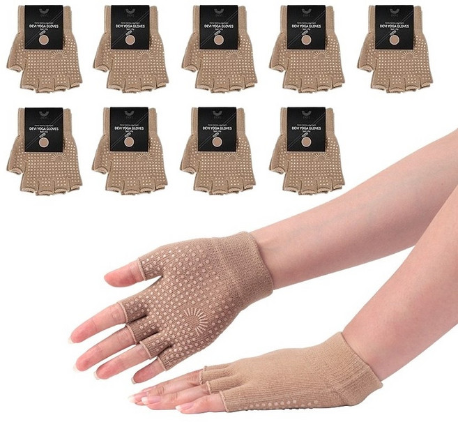 데비 논슬립 요가 장갑, 베이지, 10개