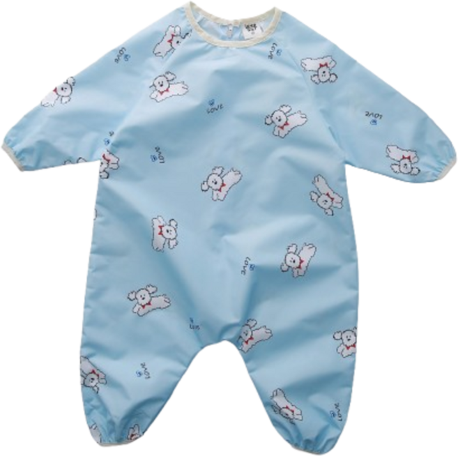 원라인 아기 유아 전신 미술가운, 라운드, 강아지