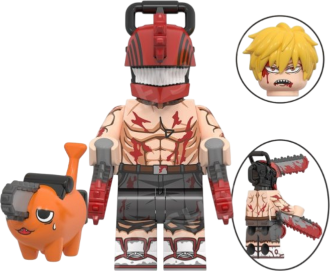 체인소맨(전기톱악마) 호환블록 브릭 미니피규어 12종 VER.01 체인소데몬/덴지/포치타/사무라이소드/전기톱인간/체인소악마 취미/수집/장식/컬렉션용 커스텀 블록피겨, CHSM-0111. 미타카 아사, 1개