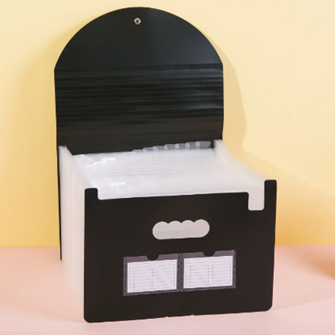 애니모어 인덱스 아코디언 파일 대용량 서류정리, 1개, 화이트 덮개형 25포켓