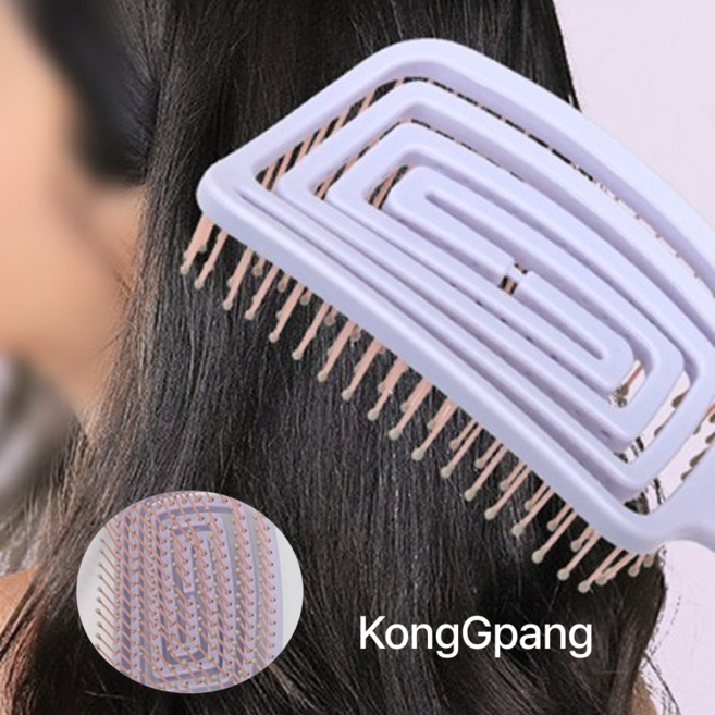 콩지팡 헤어 뿌리 볼륨 튼튼한 엉킴방지 빗, 1개, 퍼플