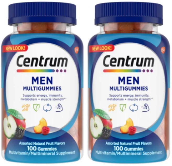 [미국직구]센트룸 남성 멀티구미 종합비타민& 미네랄 100구미, 2개, 50회분 - 쿠팡