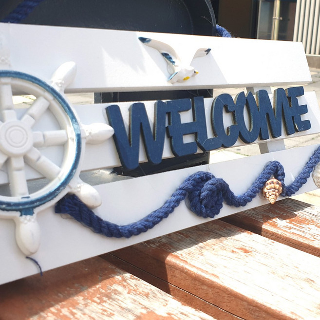 크리에잇투 바다장식 WELCOME 웰컴 문패, 닻