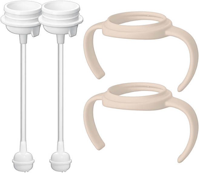 순수아 더블하트 젖병 호환 젖병 추빨대 2세트 젖병손잡이-베이지 2개 포함, 젖병추빨대 고급형 2세트 젖병손잡이 고급형-베이지 2개, 1세트