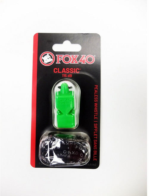 FOX40 Classic 系列求生哨 115db 附繫繩, 螢光綠色, 1個