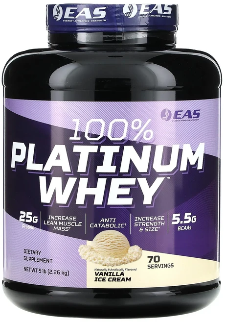 새해 건강을 선물하세요 EAS 100% 플래티넘 유청 바닐라 아이스크림 2.26kg(5lb) 특별관리진행, EAS100플래티넘유청바닐라아이스크림226kg5lb - 쿠팡