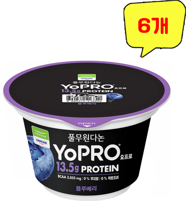 풀무원다논 요프로 컵 블루베리, 6개, 150g