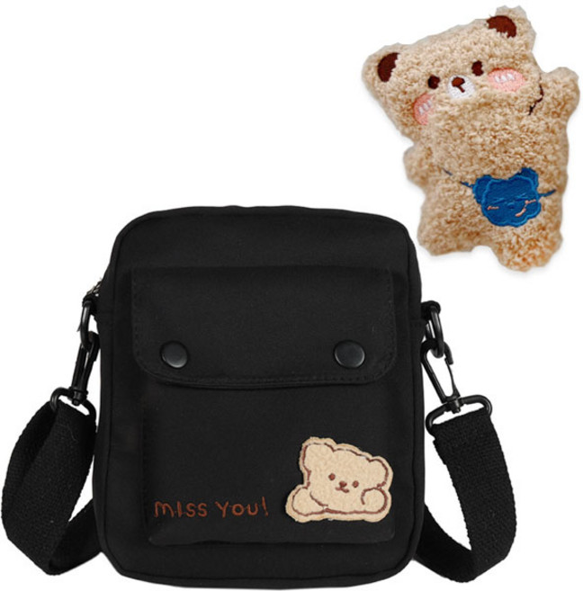 그린코코 귀여운 미니 크로스 가방 크로스백 핸드폰 가방 휴대폰가방 + 곰돌이뱃지포함