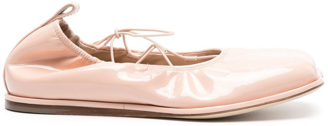 시몬로샤 하트 토 페이턴트 가죽 발레리나 슈즈