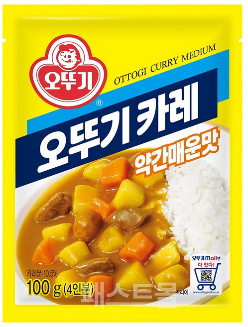 오뚜기 카레 과립형 약간매운맛, 100g, 1개