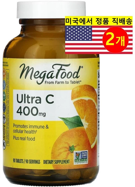 메가푸드 Ultra C-400 90정, 2개 - 쿠팡