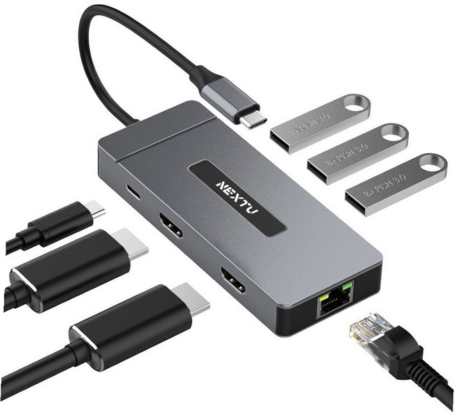 노트북 4k 모니터 화면 공유를 위한 c타입 hdmi 멀티포트 허브 어댑터 맥북 미러링, 단일색상*1개