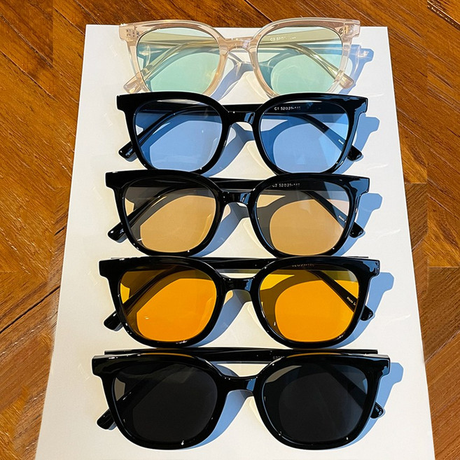 남자 빅사이즈 선글라스 자외선차단 99% 오버사이즈 사각 가벼운 뿔테 여자 틴트 썬글라스