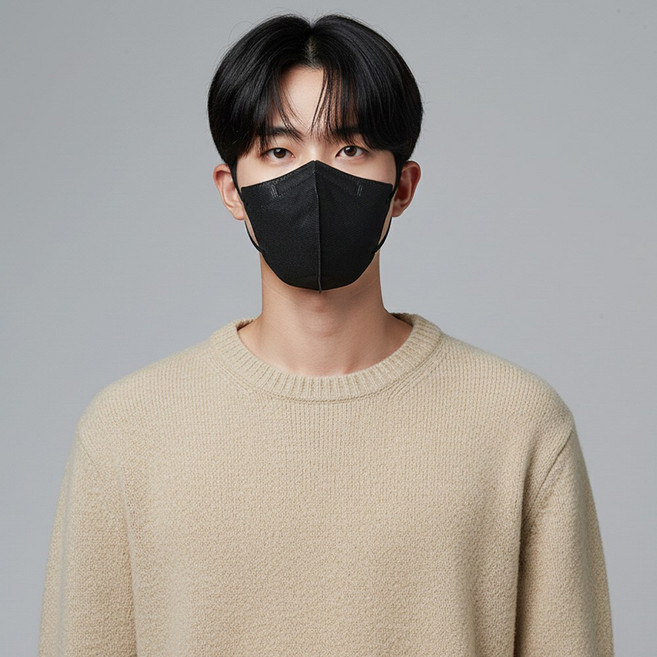 KF94 새부리형 컬러마스크 대형 50매, (N) 대형 블랙, 1개