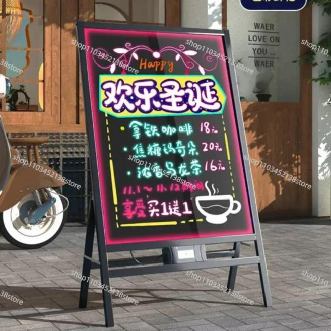 손으로 쓴 발광 LED 광고판 도어스텝 환영판 지울 수 있는 디스플레이 다양한 선물 바닥 장착형, 03 40x60cm-31 piece set