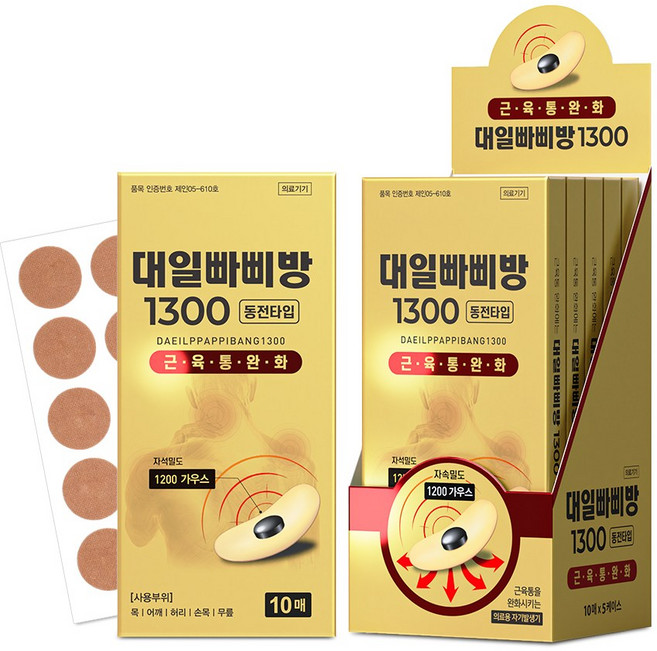 대일 빠삐방 1300 동전파스 10개입, 5개
