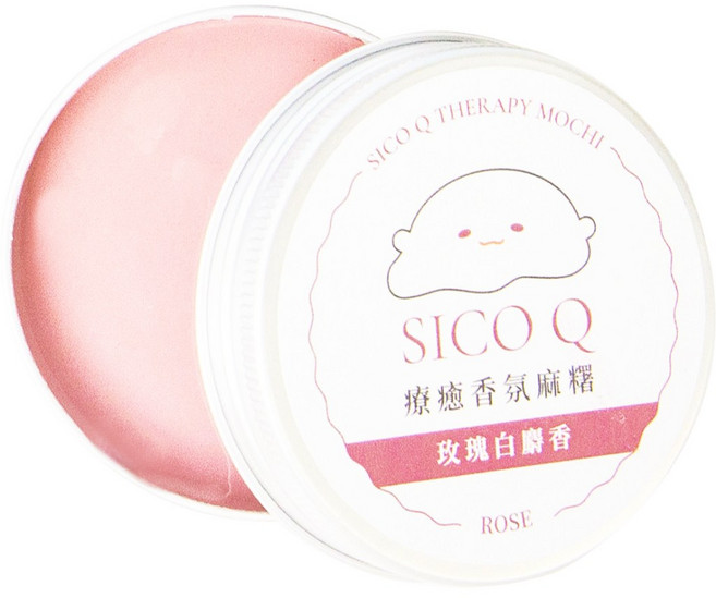SICO Lifestyle Q療癒香氛麻糬 紓壓球 壓力球 植萃精華 香氛, 1個, 魔力紅/玫瑰白麝香Rose
