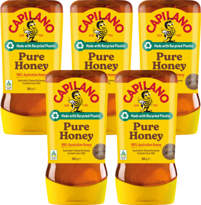 호주꿀 카필라노 천연 벌꿀 튜브형 Capilano Pure Honey Squeeze, 500g, 5개