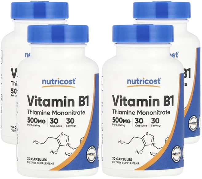뉴트리코스트 비타민 B1 500mg, 4개, 30정 - 쿠팡
