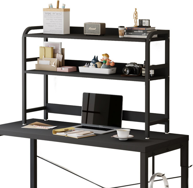 소웰홈 다용도 책상선반, 2단, 블랙