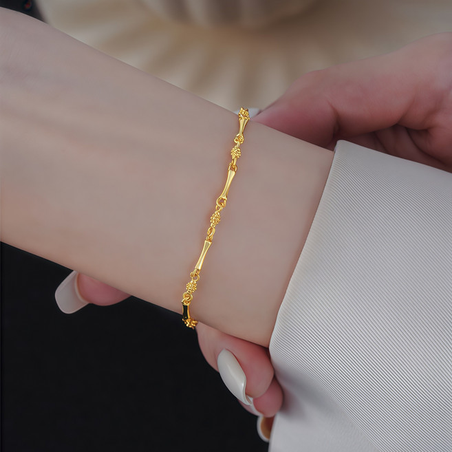 COCOYOU 여성 14K 도금 심플 금전운 팔찌 QAJ-09