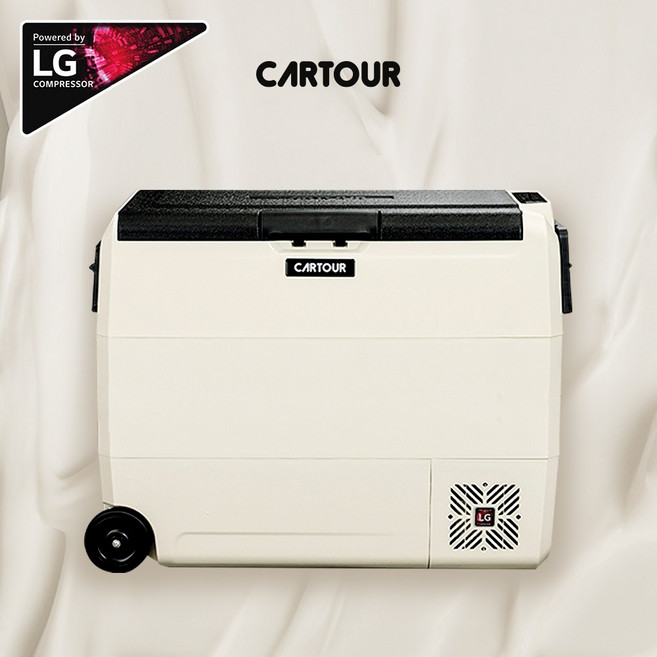 카투어 ET 크림 휴대용 캠핑 차량용 냉장고 이동식 냉동고 12V 24V 220V, 60L-엘지콤프