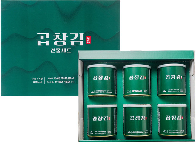 국산 곱창김 선물세트 (국산 원초 참기름 천일염), 1박스