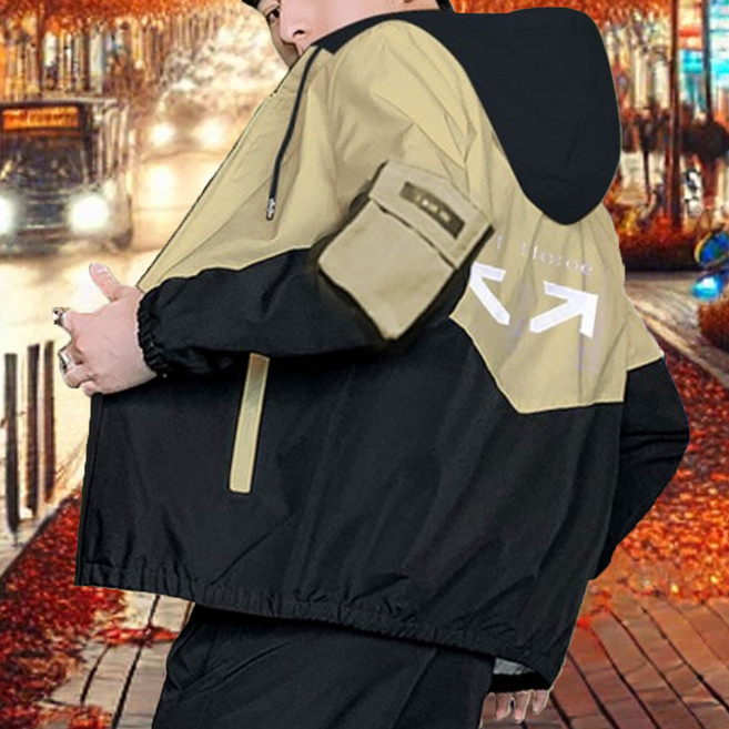 하이로나 커플 바람막이 코디 남성 운동 후드자켓