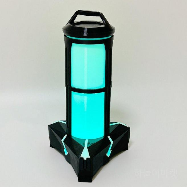 발로란트굿즈 스파이크모양무드등 12cm x 20cm, 소리 없음, 단색(따뜻한 노란빛), 검정