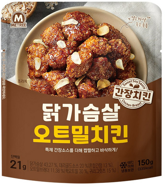 미트리 닭가슴살 오트밀치킨 간장치킨, 150g, 6개